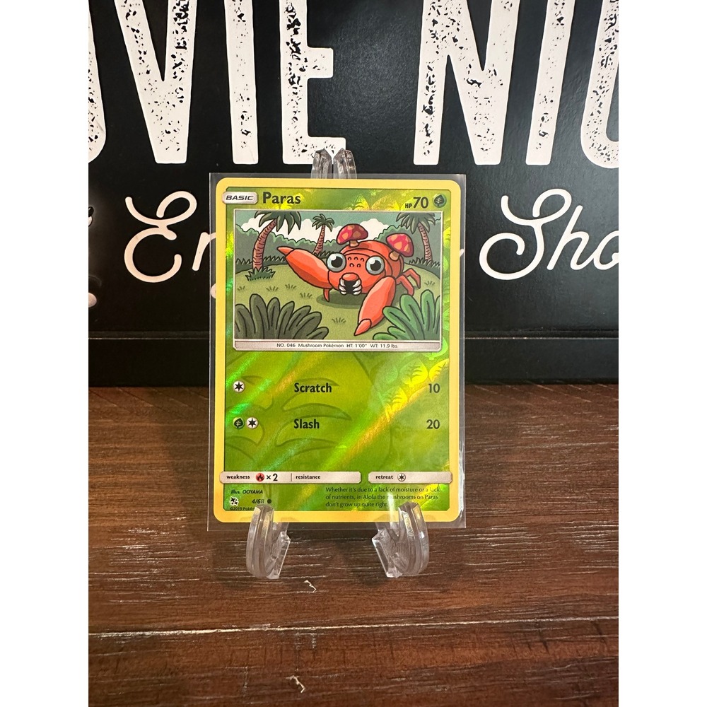 Pokemon Paras 4/68 Hidden Fates Reverse Holo Rare OOYAMA Art TCG Card